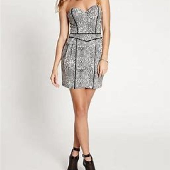 GUESS Strapless Snakeskin Dress - Picture 1 of 9